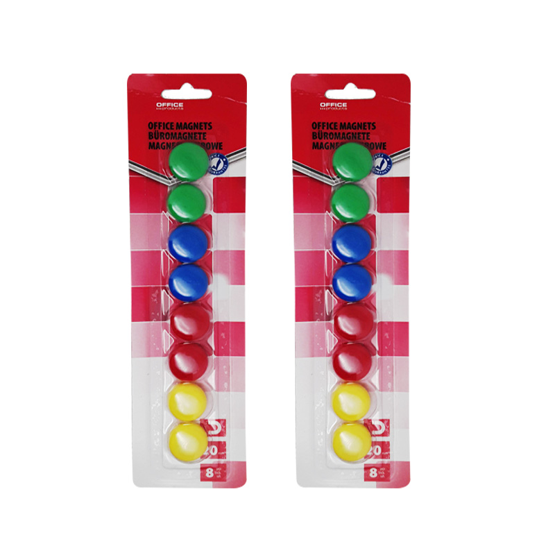 Aimants/Office magnets 20 mm couleur assorties-Lot de 8
