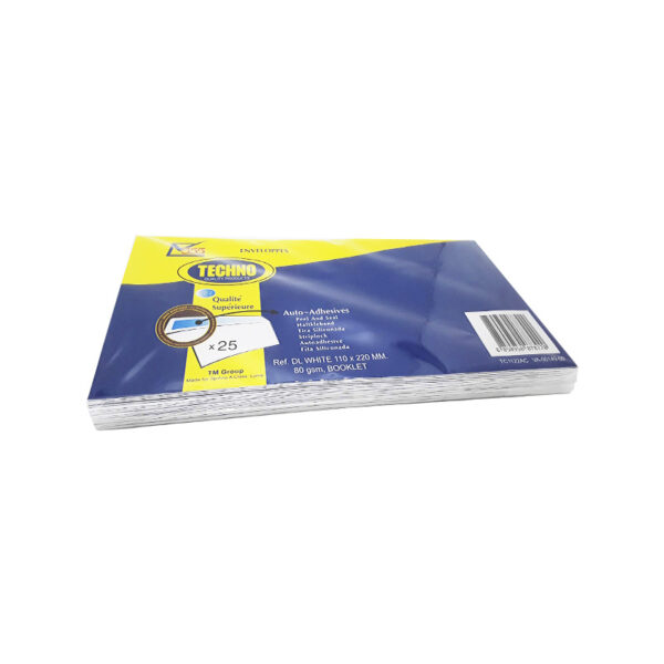 Paquet-de-25-enveloppes-blanche-sans-fenetre-110x220-mm-80g-TECHNO