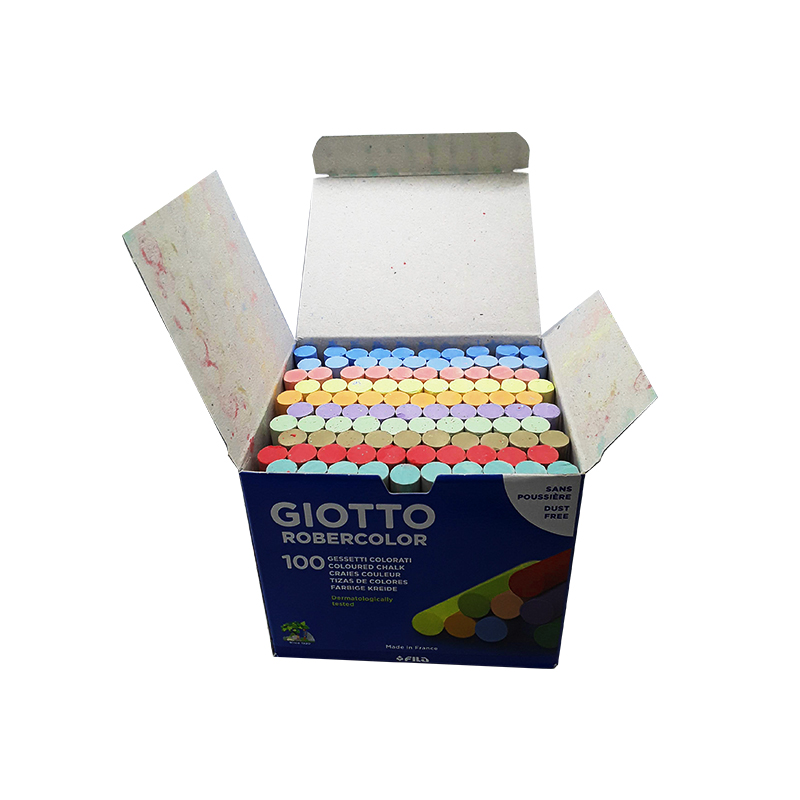 Boîte de 100 craies enrobées Omyacolor, couleurs assorties sans