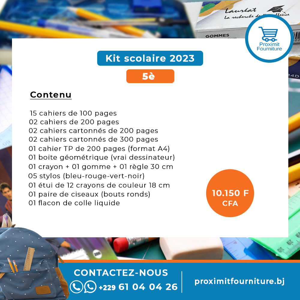 Fournitures scolaires 5e / 4e / 3e