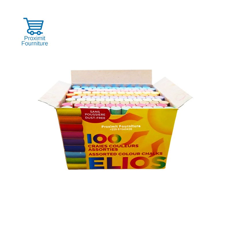 Boite de 100 craies couleurs assorties - ELIOS | Proximit Fourniture