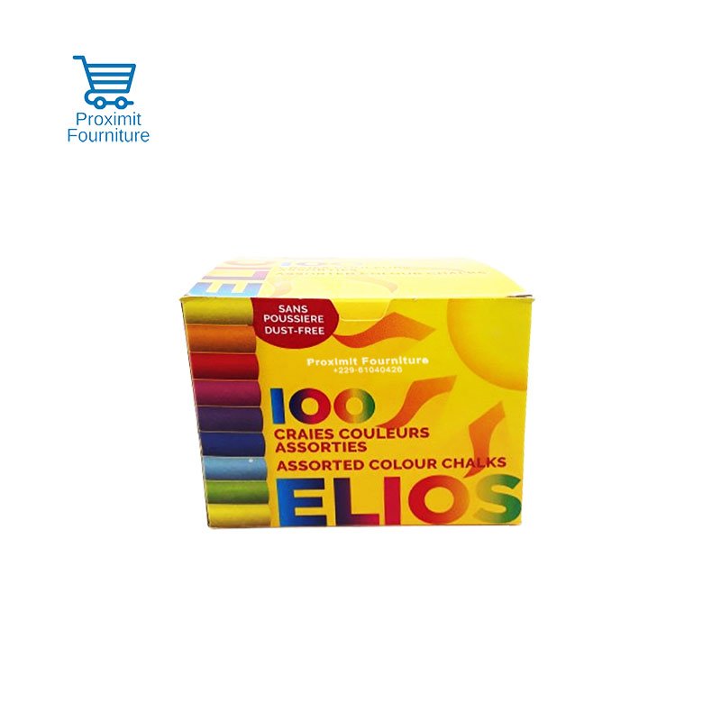 Boite de 100 craies couleurs assorties - ELIOS | Proximit Fourniture