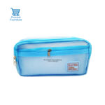 Trousse scolaire rectangulaire 3 compartiments polyester-Réf-BG2402-bleu KAIYOU