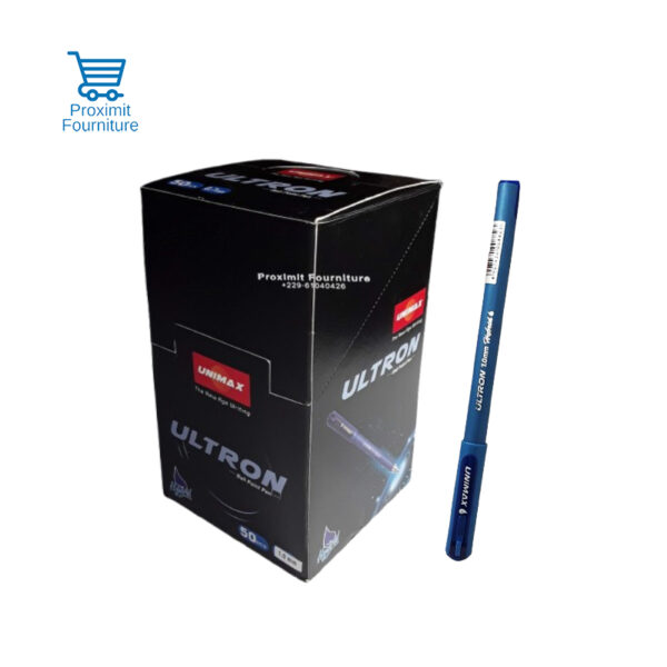 Boite-50-stylos-a-bille-Ultron-Unimax-pointe-1-mm