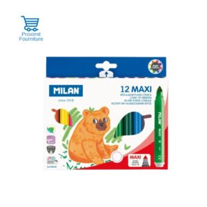 Boite-de-12-feutres-pointe-conique-12-Maxi-MILAN